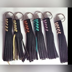 6 buffalo/ Cowhide biker key chains